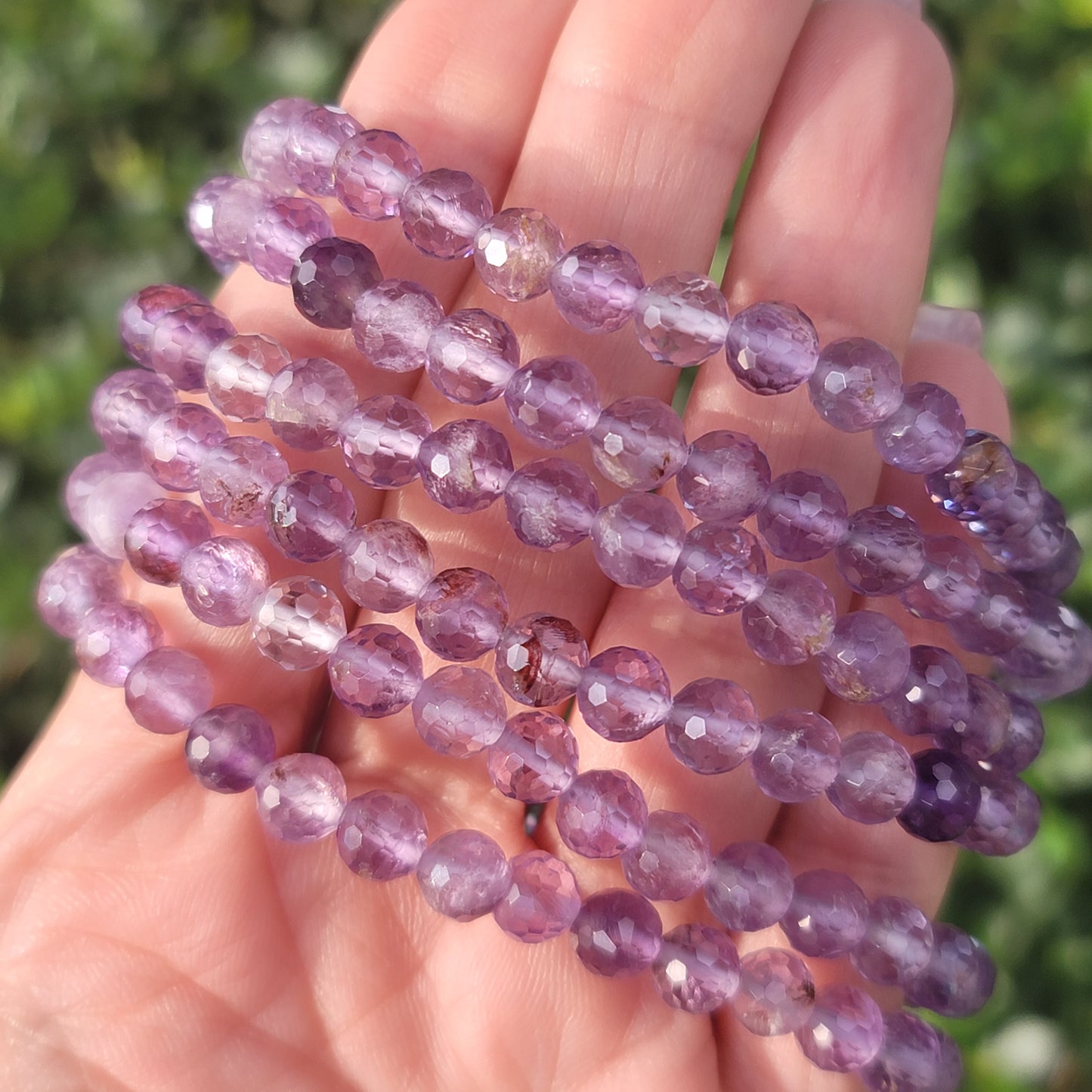 Faceted Amethyst Beaded Bracelet - 6mm | Intuition, Peace, Clarity