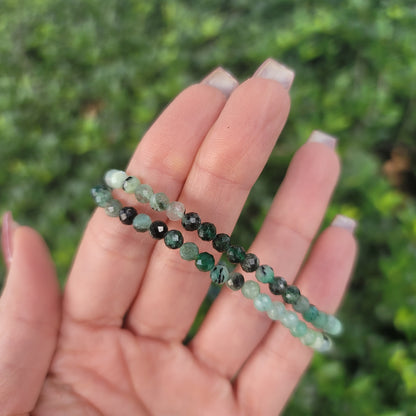 Faceted Emerald Bracelet - 4mm | Compassion, Abundance, Growth