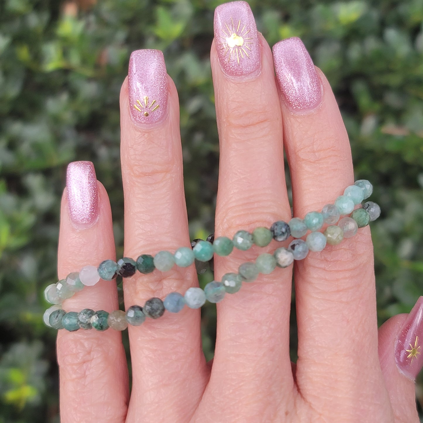 Faceted Emerald Bracelet - 4mm | Compassion, Abundance, Growth