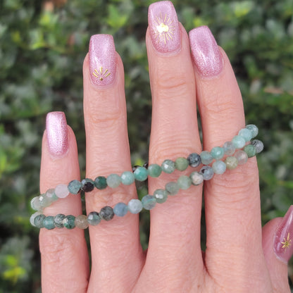 Faceted Emerald Bracelet - 4mm | Compassion, Abundance, Growth