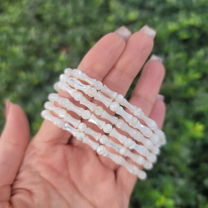Bone-shaped Pearl Bracelet | Wisdom, Nurturing, Emotional Balance