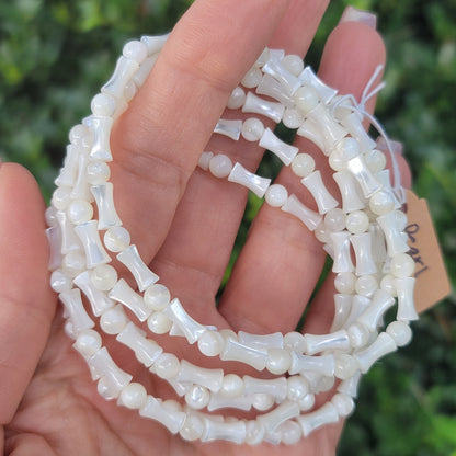 Bone-shaped Pearl Bracelet | Wisdom, Nurturing, Emotional Balance