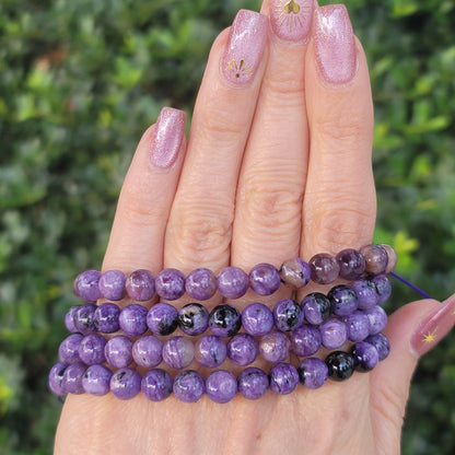 Charoite Bracelet - 6mm | Transformation, Courage, Growth