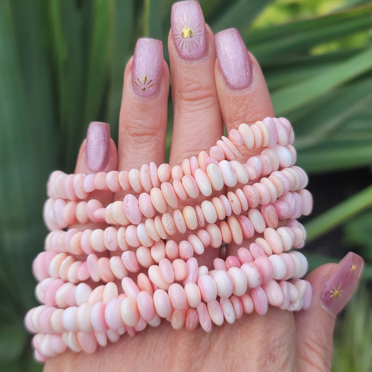 Pink Conch Shell Beaded Bracelet | Soothing, Self-Love, Compassion