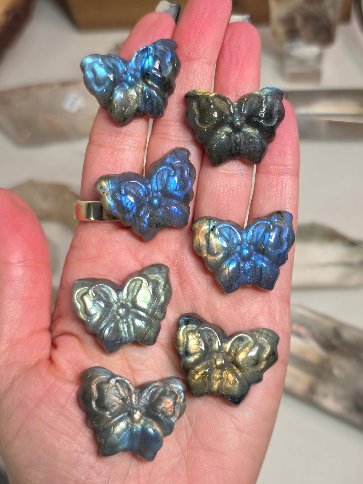 Labradorite Butterfly Carving | Intuitive Pick