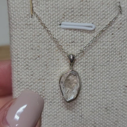 Herkimer Diamond Quartz Pendant 001 | .925 Sterling Silver Chain