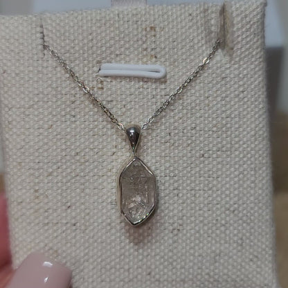 Herkimer Diamond Quartz Pendant 002 | .925 Sterling Silver Chain