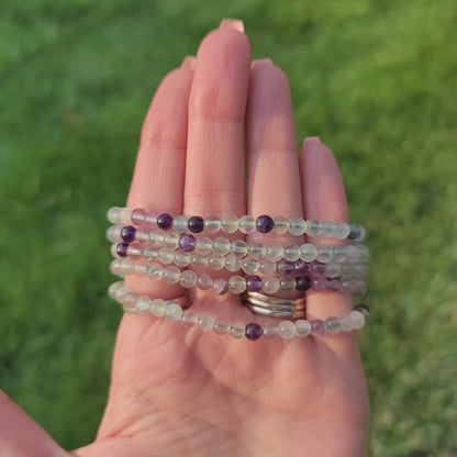 Fluorite Bracelet - 4mm Beads - Energy, Focus, Clarity