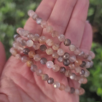 Faceted Sunstone + Moonstone Bracelet - 4mm | Intuition, Confidence, Flow