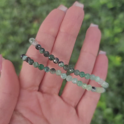 Faceted Emerald Bracelet - 4mm | Compassion, Abundance, Growth