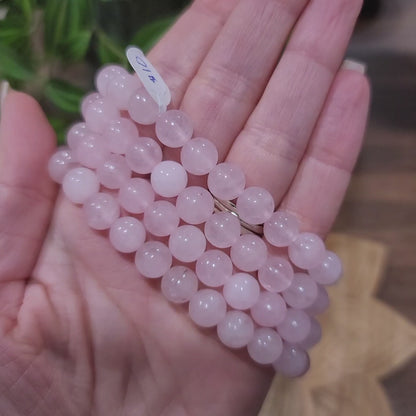 Rose Quartz Bracelet - 8mm Beads - Unconditional Love, Soothing, Inner Healing