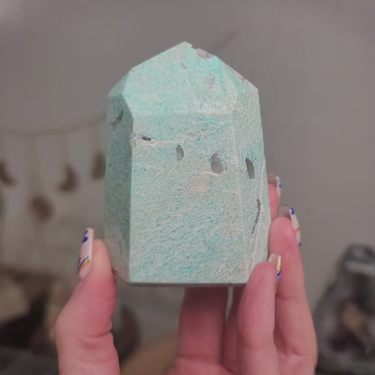 Amazonite Tower | Smoky Quartz Inclusions | Brazil