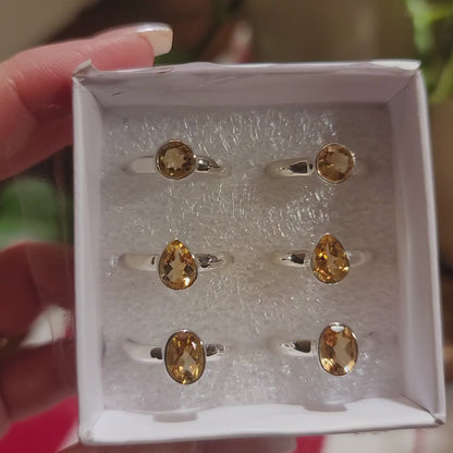 Citrine Ring || .925 Sterling Silver - sizes 6-8