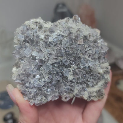 Blue-Gray Fluorite with Barite from Emilio Mine, Asturias, Spain | Collector Mineral Specimen